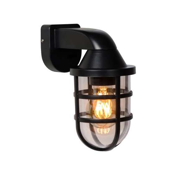 Lucide 29899/01/30 nástenná vonkajšia lampa Lewis 1x60W | E27 | IP44 - čierna, stmievateľná