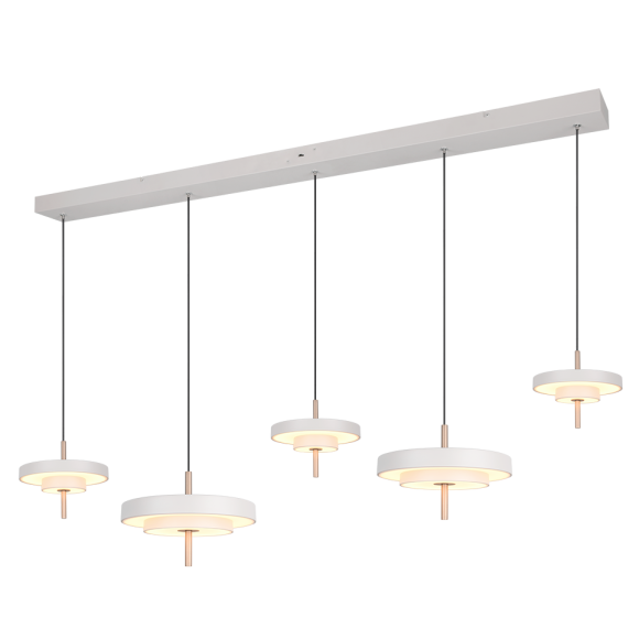 Trio T340210576 LED závesné stropné svietidlo KEATON  | 50W integrovaný LED zdroj | 1x5900lm | 2300+3000+4000K | na lanku | Trio - SwitchDimmer | sivá
