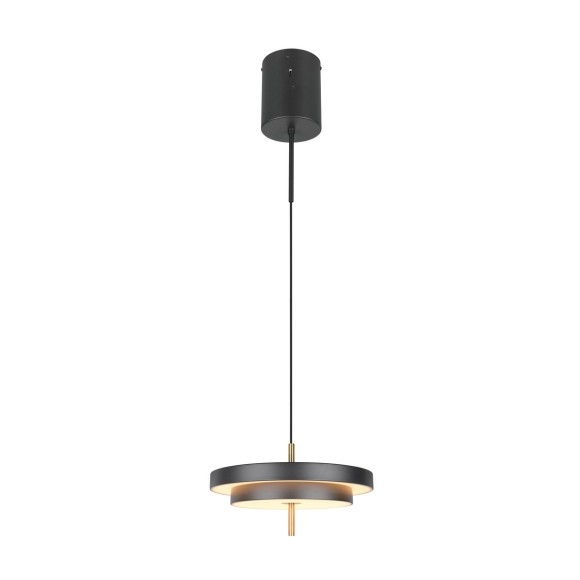 Trio T340219180 LED stojacia lampa KEATON | 34W integrovaný LED zdroj | 1x4000lm | 2300+3000+4000K | na lanku | Trio - SwitchDimmer | čierna | zlatá