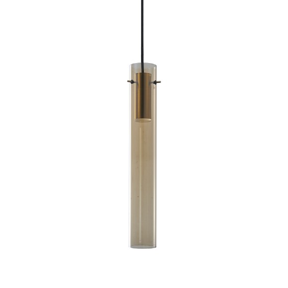Ideal lux 353869 LED závesné stropné svietidlo FLAM  | 10W integrovaný LED zdroj | 560lm | 3000K | na lanku | sťahovacie | hnedá