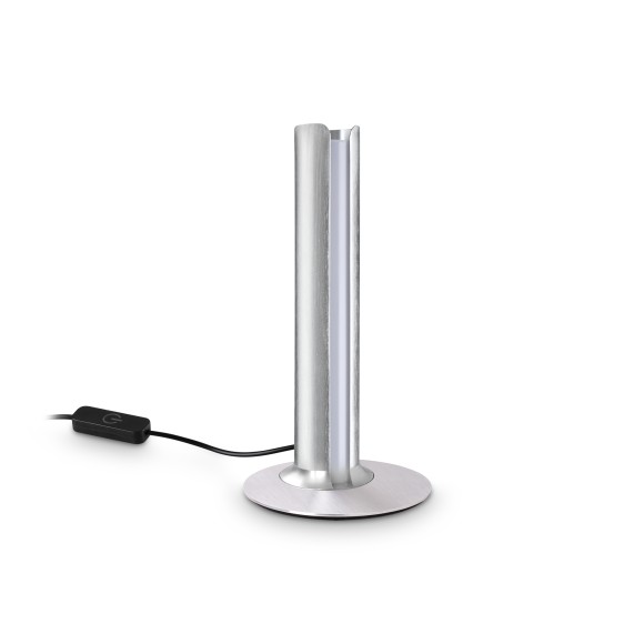 Ideal lux 354149 LED stolná lampička DORICA  | 8W integrovaný LED zdroj | 350lm | 3000K | vypínač | chróm
