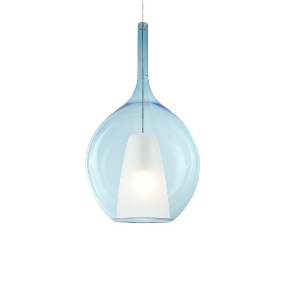 Ideal lux 359694 závesné stropné svietidlo KALIQUE E27 | sťahovacie | na lanku | modrá