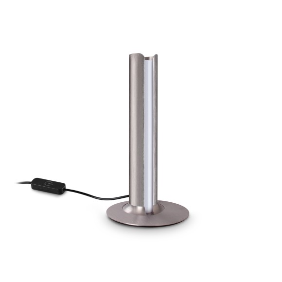 Ideal lux 362540 LED stolná lampička DORICA  | 8W integrovaný LED zdroj | 260lm | 3000K | vypínač | chróm