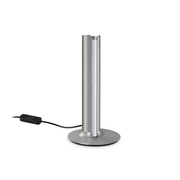 Ideal lux 362564 LED stolná lampička DORICA  | 8W integrovaný LED zdroj | 330lm | 3000K | vypínač | sivá