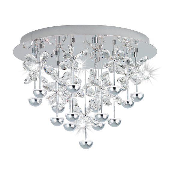 Eglo 39245 LED prisadené stropné svietidlo Pianopoli 15x1,8W | 3200lm | 3000K - chróm
