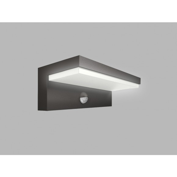 LED2 5200434 LED vonkajšie nástenná lampa s pohybovým snímačom Hugo 1X9W | 376lm | 3000K | IP54 - čierna