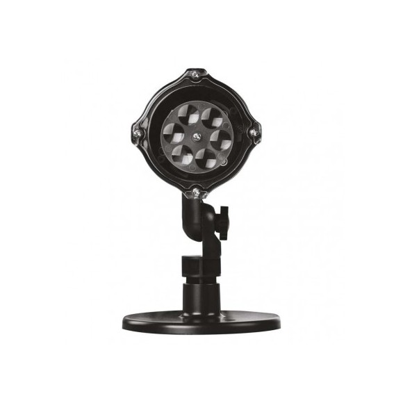 Emos DCPC04 LED dekoratívny projektor - vločky 3,6W | IP44 - studená biela, rotujúce svetlo, čierna