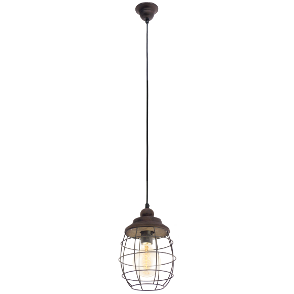 Eglo 49219 závesné svietidlo Bampton 1x60W | E27 - hnedá patina