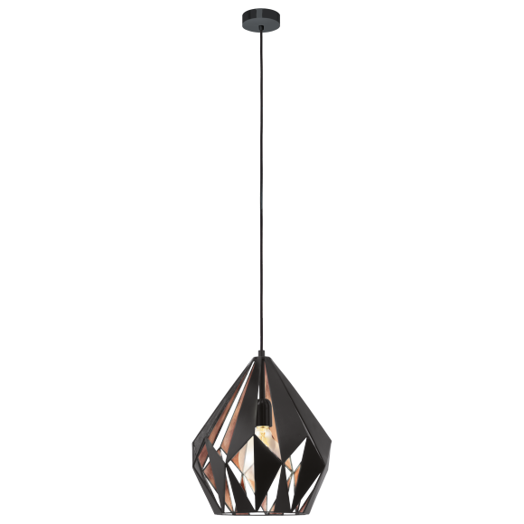 Eglo 49254 závesné svietidlo Carlton 1 1x60W | E27 - čierna, meď
