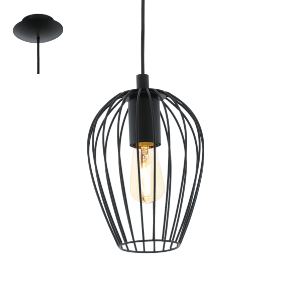Eglo 49477 závesné svietidlo Newtown 1x60W | E27 - čierna