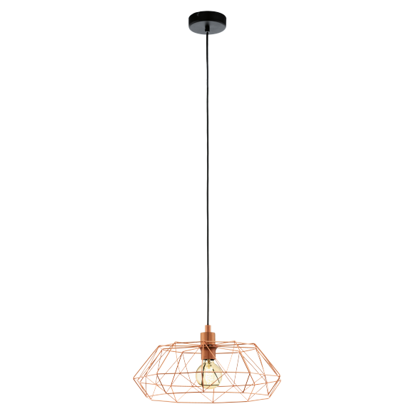Eglo 49488 závesné svietidlo Carlton 2 1x60W | E27 - čierna, medená