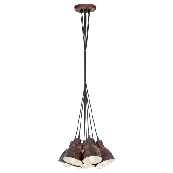 Eglo 49494 závesné svietidlo Priddy 1 7x60W | E27 - medená