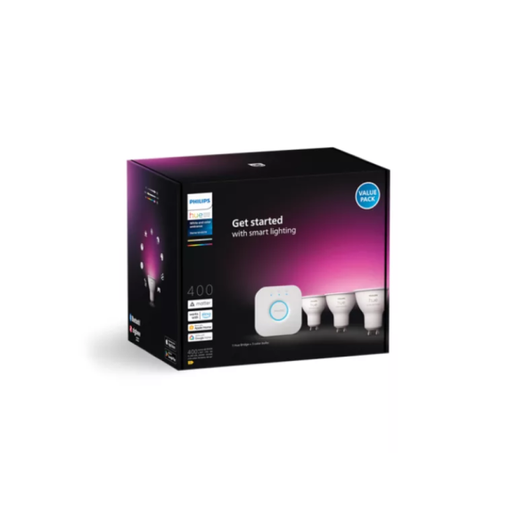 Philips Hue  8720169372177 LED štartovacia sada | 4W GU10 | 400lm | 2200-6500K | rgb - farebné | stmievač | biela