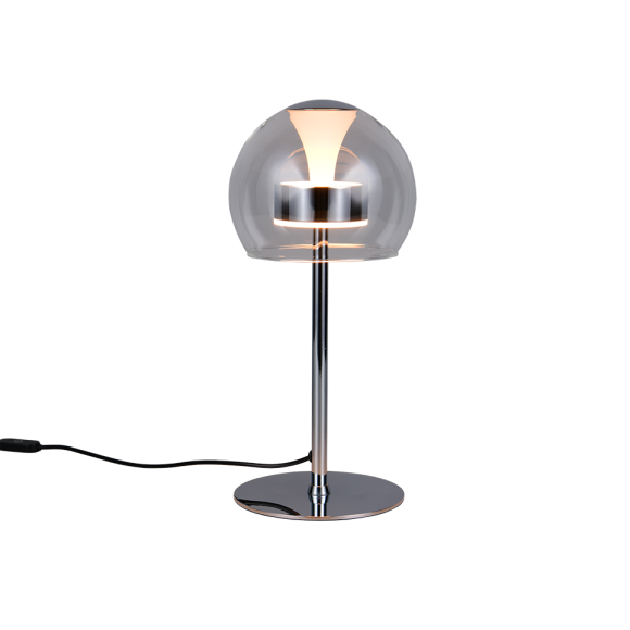 Trio T531610106 LED stolná lampička FLYNT  | 8W integrovaný LED zdroj | 1x880lm | 2300+3000+4000K | vypínač | stmievač | chróm | číra