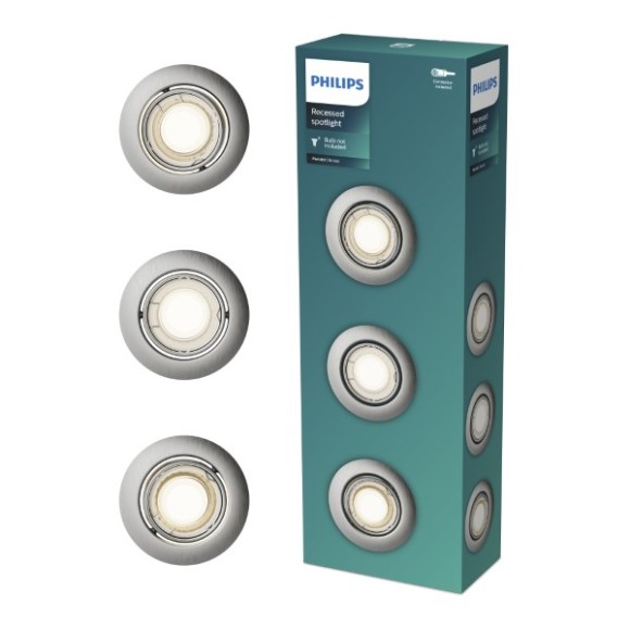 Philips 8721103036995 sada zapustených svietidiel Peridot GU10 | chróm