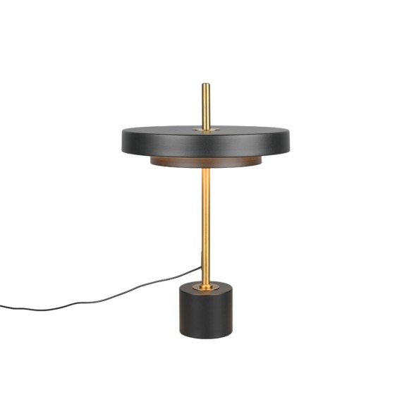 Trio T540210180 LED stolná lampička KEATON  | 12W integrovaný LED zdroj | 1x1400lm | 2300+3000+4000K | vypínač | stmievač | čierna | zlatá