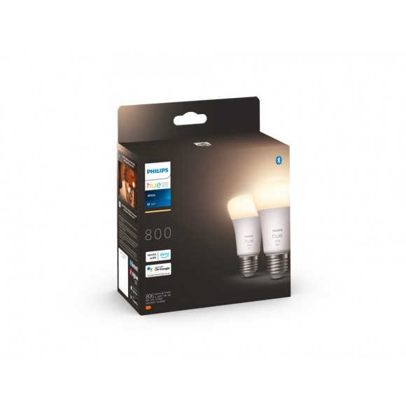 Philips Hue 8719514319028 LED žiarovky set 2x9W | 806lm | 2700K- stmievateľné, Bluetooth,White