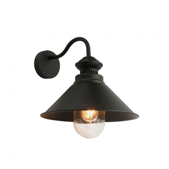 Italux WL-34221-1 nástenná lampa Manesto 1x60W | E27 | IP20 - sklo, kov, farba čierna
