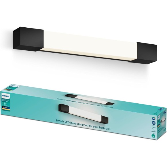 Philips 8720169300255 LED nástenné svietidlo nad zrkadlo Rover | 5W integrovaný LED zdroj | 550lm | 2700K