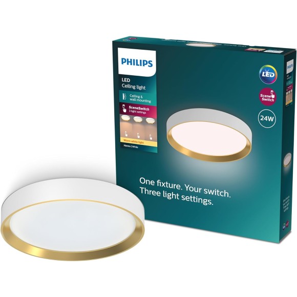 Philips 8720169301375 LED prisadené stropné svietidlo Hanno | 24W integrovaný LED zdroj | 2700lm | 2700K