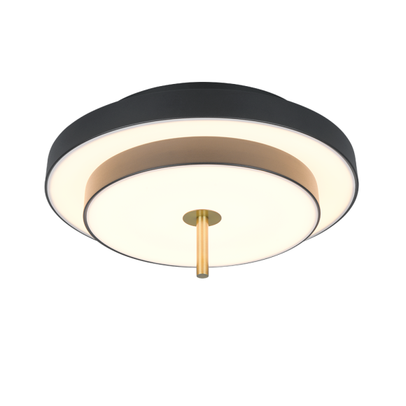 Trio T640210180 LED prisadené stropné svietidlo KEATON  | 34W integrovaný LED zdroj | 1x4000lm | 2300+3000+4000K | Trio - SwitchDimmer | čierna | zlatá