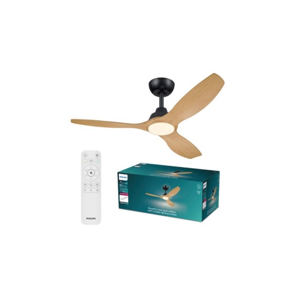 Philips 8721103096128 LED ventilátor s osvetlením Olas  | 35W integrovaný LED zdroj | 2650lm | 3000-6500K | stmievač | diaľkové ovládanie | čierna