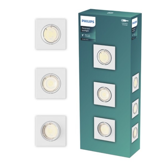 Philips 8721103037015 sada zapustených svietidiel Peridot GU10 | biela