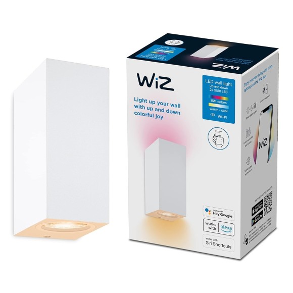 Wiz Colors 8719514554597 nástenné svietidlo 2xGU10 | 2x5W | 345lm | 2200-6500K | RGB - biela