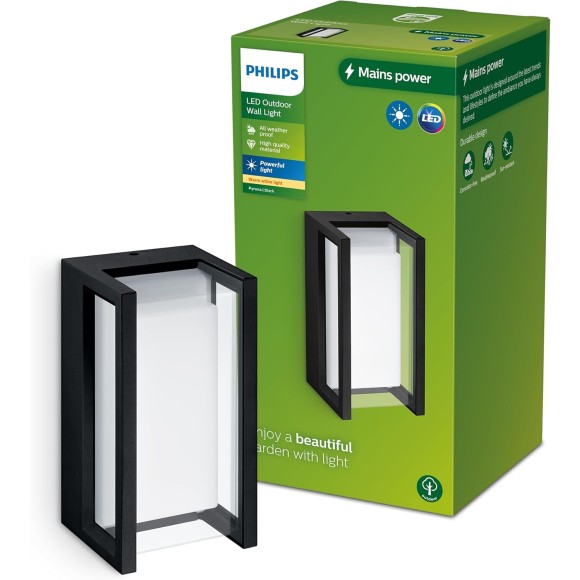 Philips 8720169266711 LED vonkajšie nástenné svietidlo Pyrona | 12W integrovaný LED zdroj | 1500lm | 2700K