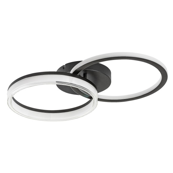 Rabalux 71479 LED prisadené stropné svietidlo Seraphiel | 38W integrovaný LED zdroj | 3100lm | 3000-6500K | diaľkové ovládanie | stmievač | čierna