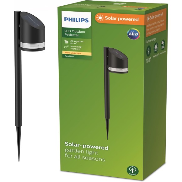 Philips 8720169265608 LED solárne vonkajšie svietidlo na zapichovanie Fyve | 1,5W integrovaný LED zdroj | 200lm | 2700K