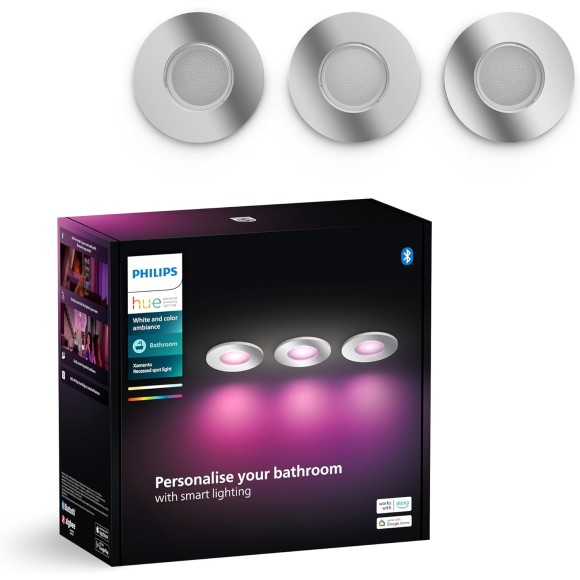 Philips HUE  8720169321014 LED sada bodových svietidiel Xamento  | 3x4,2W GU10 | 3x350lm | 2000-6500K+RGBK