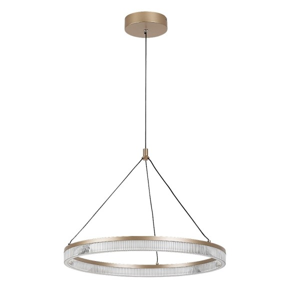Rabalux 72471 LED závesné stropné svietidlo Rivona | 24W integrovaný LED zdroj | 1700lm | 3000-6500K | diaľkové ovládanie | stmievač | na lanku | zlatá