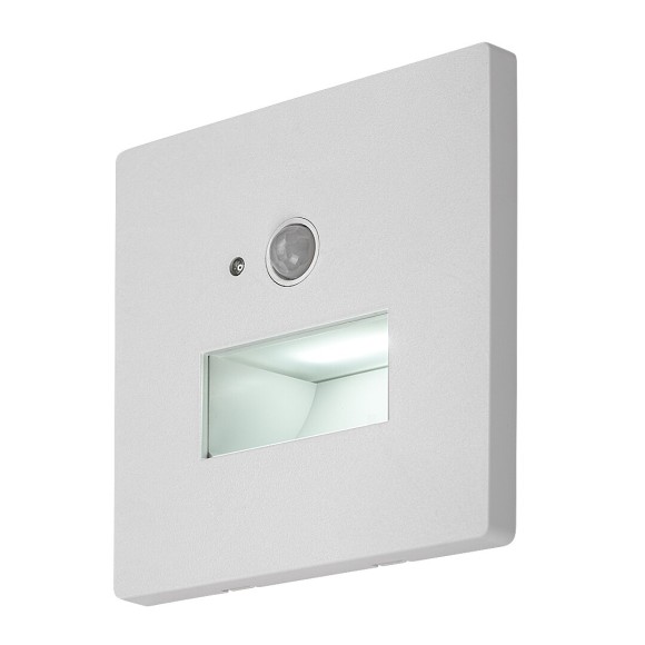 Rabalux 77198 LED vonkajšie nástenné svietidlo Lunca | 1W integrovaný LED zdroj | 50lm | 3000/4500/6500K | pohybové čidlo | biela