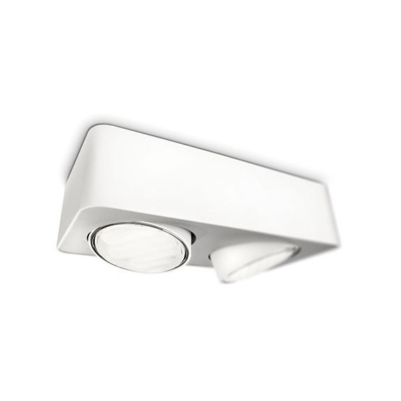 prisadené stropné svietidlo bodové Philips Confident 2x9W GX53 - biela