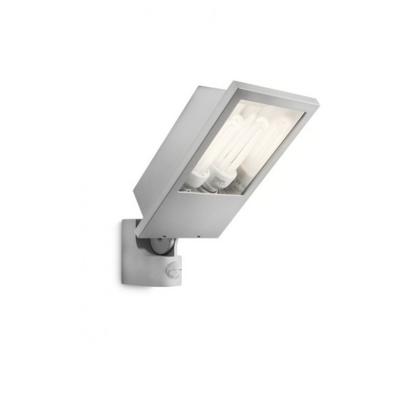vonkajšie nástenné svietidlo reflektor s pohybovým snímačom Philips BOTANIC 2x23W E27 - šedá