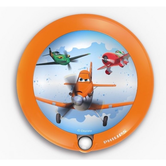 LED detské nástenné svietidlo s pohybovým čidlom Philips PLANES 1x0,06W - oranžové