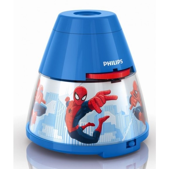 LED detský projektor Philips SPIDER-MAN 1x0,1W / 3x0,3W - modrý