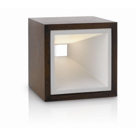 LED stolná lampa Philips KUBIZ 2x2,5W -> nahrádza 40W - tmavé drevo