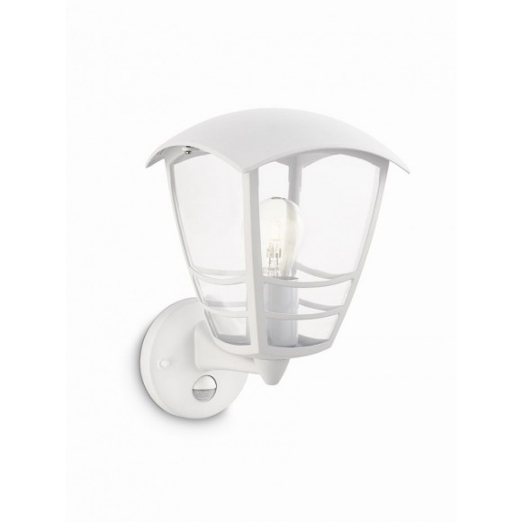 vonkajšie nástenné svietidlo s pohybovým čidlom Philips 1x60W E27 - biela