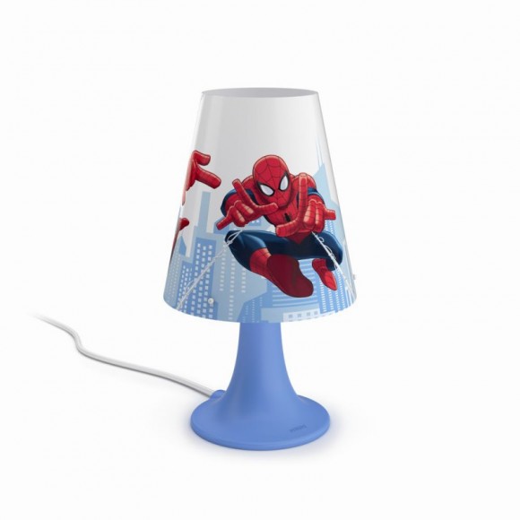 LED detská stolná lampa Philips SPIDER-MAN 2,3W - modrá / červená