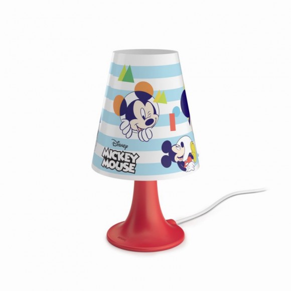 LED detská stolná lampa Philips MICKEY MOUSE 2,3W - červená