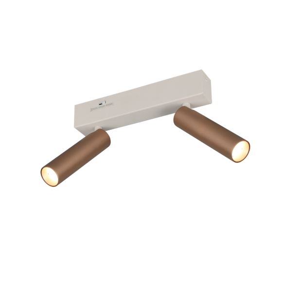 Trio T849210265 LED bodové stropné svietidlo AMBALA  | 5W integrovaný LED zdroj | 2x500lm | 2300+3000+4000K | hnedá