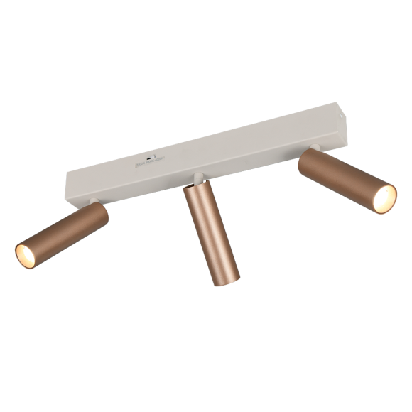 Trio T849210365 LED bodové stropné svietidlo AMBALA  | 5W integrovaný LED zdroj | 3x500lm | 2300+3000+4000K | hnedá
