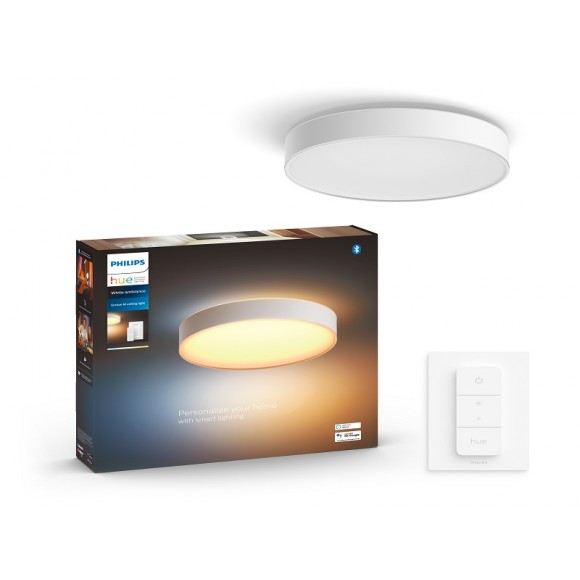 Philips Hue 41159/31 / P6 LED stropné svietidlo Enrave M 1x19,2W | 2450lm | 2200-6500K - White Ambience, stmievateľné, Hue Switch, Bluetooth, biela