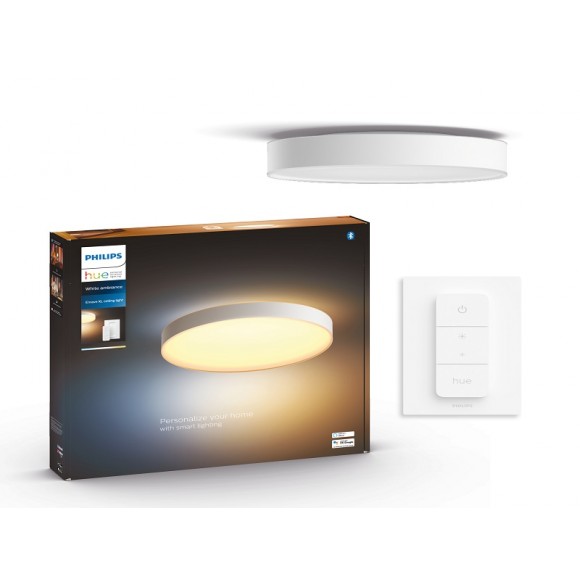 Philips Hue 41161/31 / P6 LED stropné svietidlo Enrave XL 1x48W | 6100lm | 2200-6500K - White Ambience, stmievateľné, Hue Switch, Bluetooth, biela