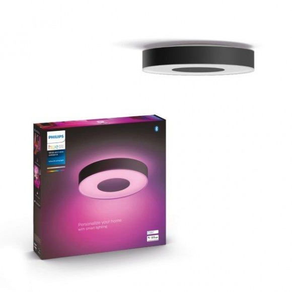 Philips Hue 41163/30 / P9 LED stropné svietidlo Infuse M 1x33,5W | 2350lm | 2200-6500K | RGB - stmievateľné, Bluetooth, White and color Ambiance, čierna