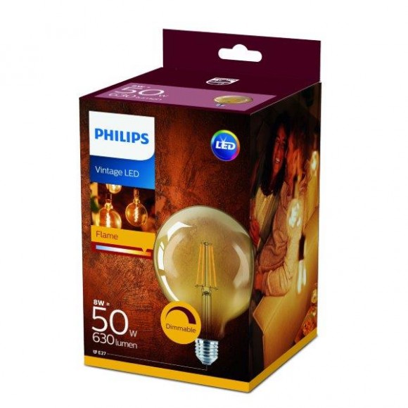 Philips 8718696575437 LED žiarovka Vintage Classic 8W | E27 | 2200K
