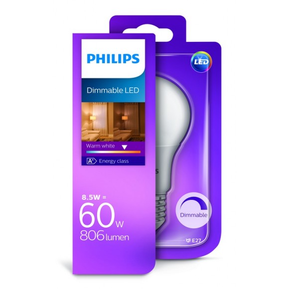 Philips 101380/60/41 LED žiarovka 1x8,5W | E27 | 2700K