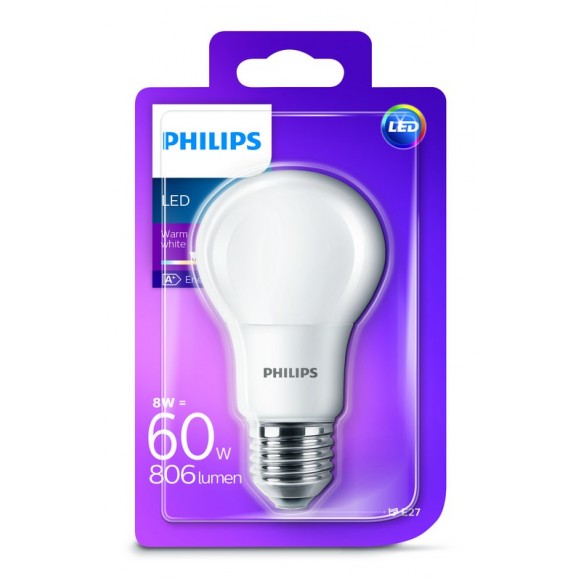 Philips 101380/60/11 LED žiarovka 1x8W | E27 | 2700K